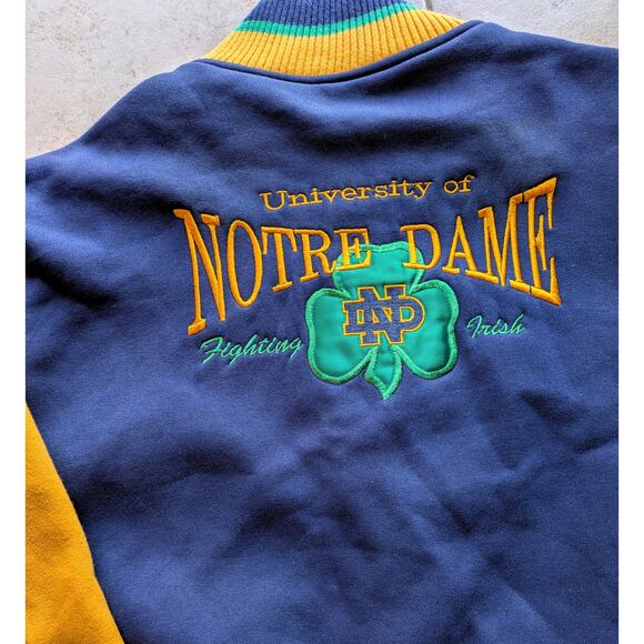 Notre Dame Irish 90s The GAME bomber Varsity jacket L navy gold Fightin NCAA vtg - Picture 5 of 6